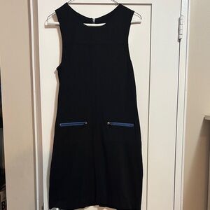 Sanctuary Black Mini Dress with Blue Zipper Details